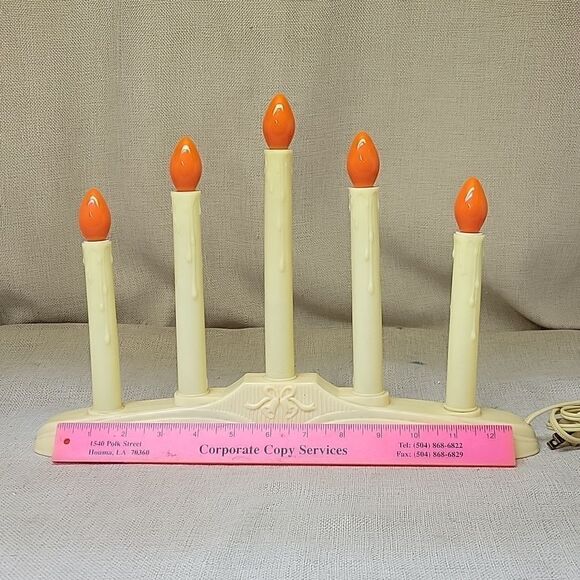 Vintage 5 Light Window Electric Candelabra Candoliers Christmas - Picture 3 of 4
